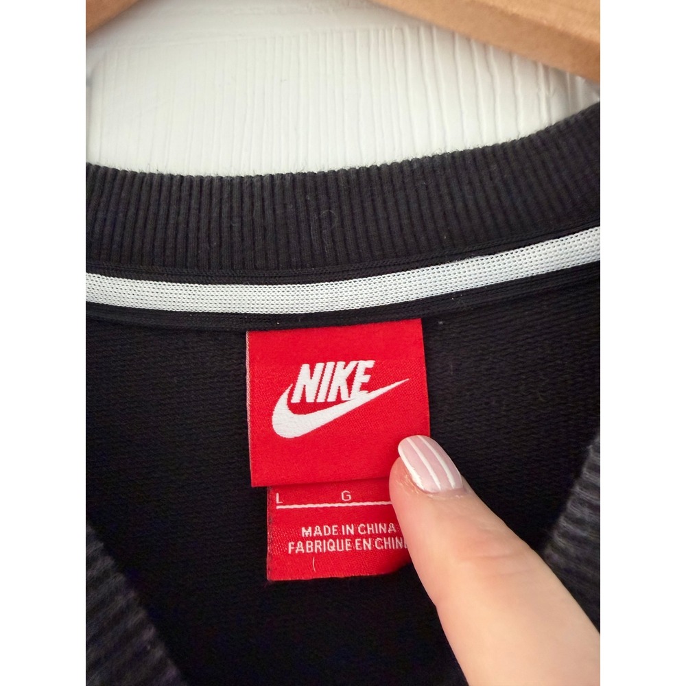 Nike Womens Athletic Crewneck Black White Logo Large - Picture 2 of 3